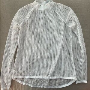 Puma Women’s White Mesh Long-Sleeve Top